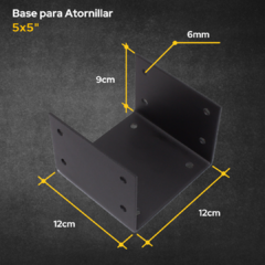 Base atornillable para columna 5x5 - comprar online