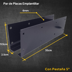 Par de Placa Emplantillar Con Pestaña 5" - comprar online