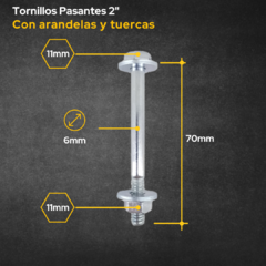 Imagen de Placa con Pestaña Union Tirante 2x6 + Tornillos Pasantes