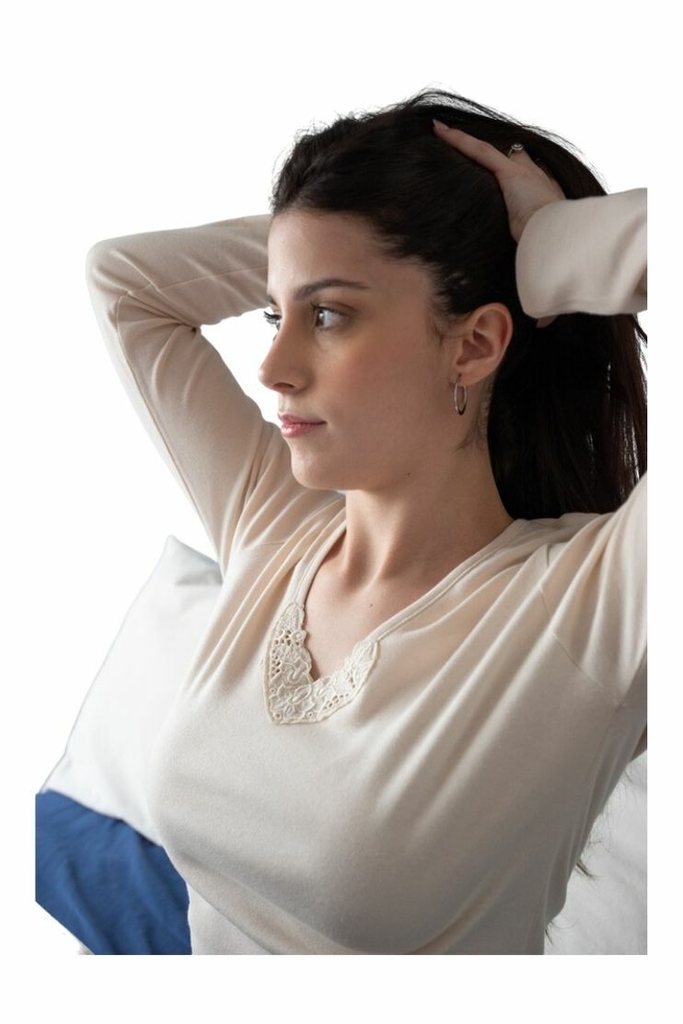 Camiseta Algodon Dama Mujer Manga Larga Casa Eyvazian