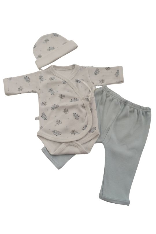 Set ajuar para bebe prematuro 3 piezas de algodon pima
