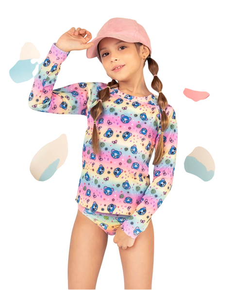 Remera con proteccion solar filtro UV estampada para nena Elemento art. 2537