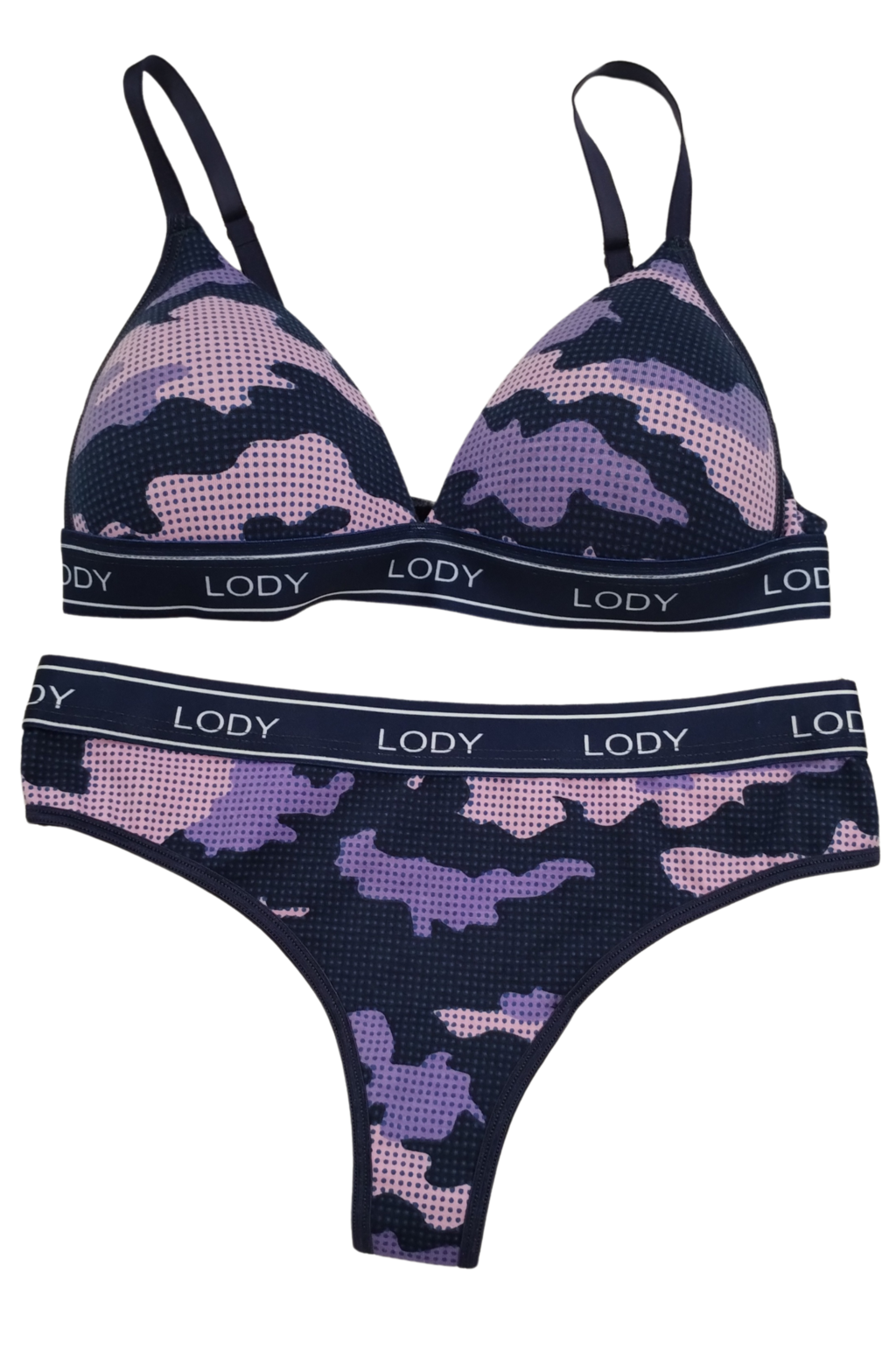 Conjunto Triangulo Soft Y Culotte Less Algodon Estampado Lody T 90 Art. 5265
