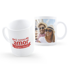 Caneca Nosso Amor Sempre Vence Faça com a Sua Foto na internet