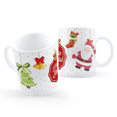 Caneca Para Presente com Feliz Natal e Enfeites Fofinhos