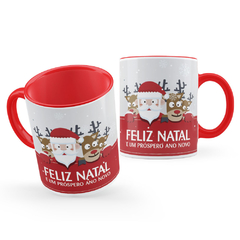 Caneca Feliz Natal E Próspero Ano Novo Noel e Rena Presente na internet