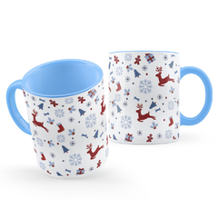 Caneca Enfeites de Natal Neve Gelo e Renas Presente na internet