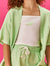 Conjunto Infantil Menina Blusa Cropped, Short E Kimono Natural E Verde Cinti na internet