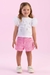 BLUSA BRANCA INFANTIL COM APLICAÇÃO DE PEROLA E LAÇO DE TULE PETIT CHERIE