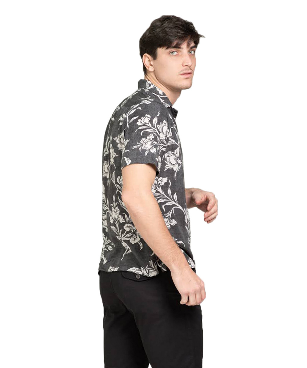 Camisa cheap hawaiana negra