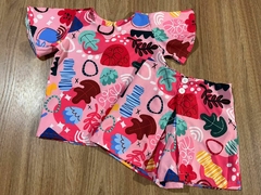 Conjunto Short Saia Bella - Folhas na internet