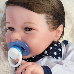 Bebê Reborn Menino Silicone Cabelo Implantado Fio a Fio - loja online