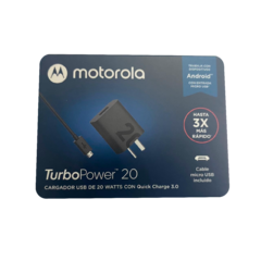 Cargador cable Tipo C a USB 20w Turbo Power - Motorola LifeStyle Argentina
