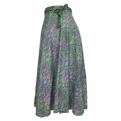 Saia Longa Indiana Estampada Hippie e Boho Saia Envelope Saia Transpassada Vira Vestido