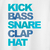 Camiseta para djs produtores | Kick, bass, snare, clap and hat.