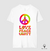 Imagem do Camiseta hippie: Amor, paz e união em algodão peruano.