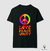 Camiseta hippie: Amor, paz e união em algodão peruano. na internet