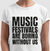 Camiseta para festivais de música