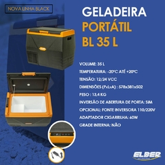 GELADEIRA AUTOMOTIVA PORTATIL 35L 12V / 24V BL35 ELBER / INDELB