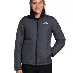 JAQUETA FEMININA REVERSIVEL MOSSBUD INSULATED CINZA E PRETO NF0A4R3EF9L THE NORTH FACE