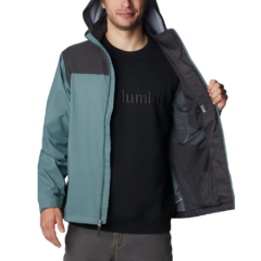 JAQUETA MASCULINA GLENNAKER LAKE RAIN CORTA VENTO CINZA E AZUL RM2015-346 COLUMBIA - comprar online