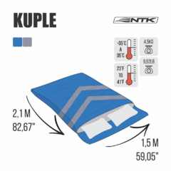 SACO DE DORMIR KUPLE CASAL 5C-1C-5C AZUL NAUTIKA - loja online