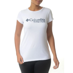 CAMISETA FEMININA MANGA CURTA DRY FPS 50 NEBLINA TITANIUM BURST BRANCO 320471100 COLUMBIA