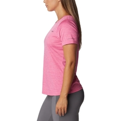 CAMISETA FEMININA MANGA CURTA ALPINE CHILL ZERO ROSA GERANIUM AK3511-656 COLUMBIA na internet