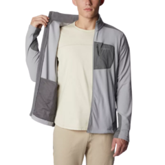 JAQUETA MASCULINA FLEECE FULL ZIP KLAMATH RANGE CINZA GREY AM5048-039 COLUMBIA - Terratop Aventura