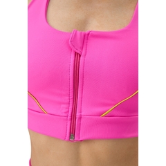 TOP FEMININO SPORT ZIP DRY ROSA NEON 2075029013RS05 ALPEN - comprar online