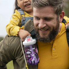 GARRAFA KIDS PLÁSTICA 400ML EDDY ROXO UNICÓRNIO CAMELBACK na internet