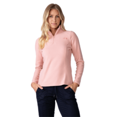 BLUSÃO FEMININO FLEECE 1/4 ZIP PULOVER GLACIER ROSE TAN 2REDN0LA THE NORTH FACE - Terratop Aventura