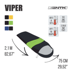 SACO DE DORMIR VIPER REGULAR 12C+8C+5C PRETO/VERDE NAUTIKA na internet