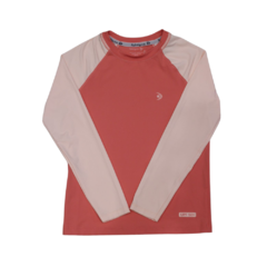 CAMISETA INFANTIL MANGA LONGA LARANJA E ROSA 0012304001253 FISHINGCO