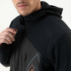 JAQUETA MASCULINA HAWK FLEECE FULL ZIP COM CAPUZ PRETO 2075018076PR01 ALPEN - Terratop Aventura