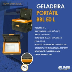 Imagem do GELADEIRA AUTOMOTIVA PORTATIL 50L 12V / 24V BBL50 ELBER / INDELB