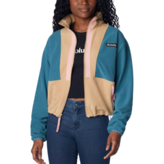 JAQUETA FEMININA FLEECE FULL ZIP BACK BOWL AZUL E MARROM AL5383-336 COLUMBIA - Terratop Aventura