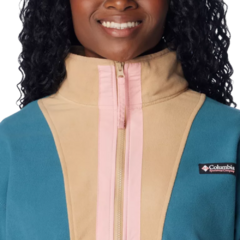 JAQUETA FEMININA FLEECE FULL ZIP BACK BOWL AZUL E MARROM AL5383-336 COLUMBIA - comprar online