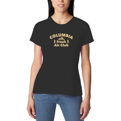 CAMISETA FEMININA MANGA CURTA MALHA OUTDOORS CLUB PRETO 321063010 COLUMBIA