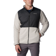 JAQUETA MASCULINA FLEECE BASIN BUTTE FULL ZIP BEGE E PRETO AM0241-278 COLUMBIA