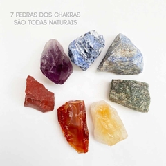 Pendulo De Cristal Natural + 7 Pedras Dos Chakras em BRUTO - Arpal Pedras