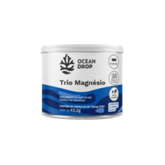 Trio Magnésio - Dimalato, Bisglicinato e Oxido - 720mg p/2 meses (60 cápsulas) - Ocean Drop
