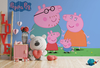 VINILO PARA PARED FOTOMURAL PEPPA PIG y FAMILIA