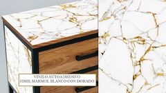 VINILO SIMIL MARMOL BLANCO CON DORADO