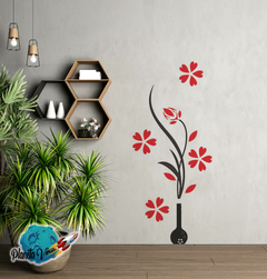 VINILO DECORATIVO FLORERO CON FLORES