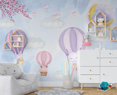 VINILO PARA PARED INFANTIL GLOBOS AEROSTÁTICOS