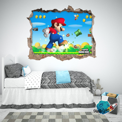 VINILO PARA PARED EFECTO 3D MARIO BROS