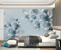 VINILO PARA PARED EFECTO 3D BLUE