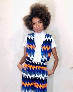 Colete curto forrado - Nzinga Moda Afro