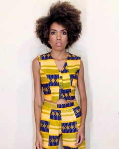 Colete curto forrado - Nzinga Moda Afro